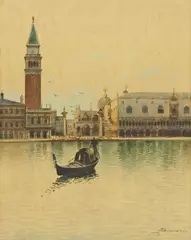 Andrea Biondetti, Veduta di Venezia (View of Venice), watercolor on paper