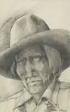 Arthur C. Begay, Navajo Elder, pencil drawing on paper