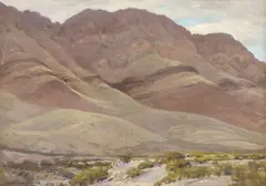 Victor C. Anderson, Franklin Mountains, Texas near El Paso, 2013, oil on canvas board