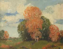 Ernest Fredericks, Autumn Landscape, oil on canvas