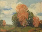 Ernest Fredericks, Autumn Landscape, oil on canvas