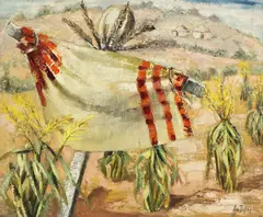 Cornfield Scarecrow by Anna Catherine Doffing, oil on canvas, offered Feb 2025