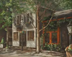 Lillian Forziat, Quiet Afternoon on Main Street, oil on canvas