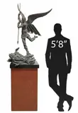 Charles Umlauf, Saint Michael and Lucifer, 1985, Patinated bronze sculpture