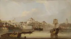 English School, View of Constantinople from Across the Bosphorus, oil on canvas
