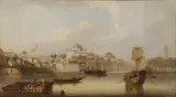 View of Constantinople from Across the Bosphorus by English School, oil on canvas, sold Jan 2025
