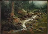 Bruce Cheever, Mountain Stream, oil on board