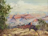 Buddha Temple by Ethel Irene [Haworth] Blandin, oil on board, sold Jan 2025