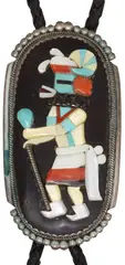 Beverly Etsate, Beverly Etsate (Zuni, Native American silver (content unknown) bolo tie