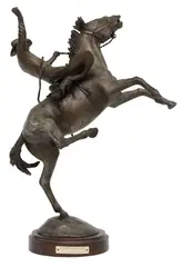 Frank Polk, High, Wide and Handsome, Patinated bronze sculpture