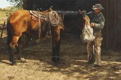 Mark Swanson, Graining the Horse, oil on canvas