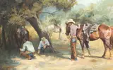 Passing the Time by Lisa Ruth Stavrosky Delisi, oil on canvas, sold Jan 2025