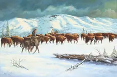 Renne Hughes, Move 'Em Out, oil on canvas