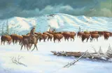 Renne Hughes, Move 'Em Out, oil on canvas