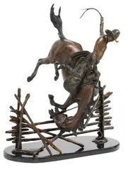 J. Shirley Bothum, Up Up and Away, Large patinated bronze sculpture
