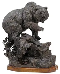 Lorenzo E. Ghiglieri, Unconquered, Large patinated bronze wildlife sculpture