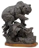 Lorenzo E. Ghiglieri, Unconquered, Large patinated bronze wildlife sculpture