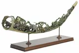 Ron Herron, African Big Five Carved Tusk, Monumental cold-painted bronze sculpture