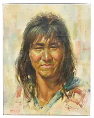 Ernesto Zepeda, Cowichan Boy II of Duncan BC, oil on canvas