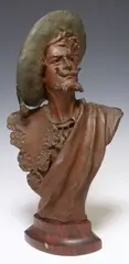 Giuseppe Moretti, Bust of a Gentleman, Patinated metal sculpture