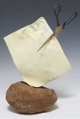 Warren Cullar, Stone Paper Scissors, Cast bronze sculpture
