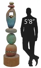 Clifford Warren Cullar, Spirit Totem, Large patinated and cold painted bronze sculpture