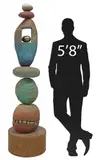Clifford Warren Cullar, Spirit Totem, Large patinated and cold painted bronze sculpture