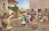 Eugene Von Blaas, Love's Labor Lost, Italian School oil on board