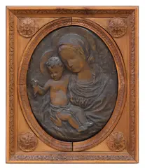 Francesco Falcone, Madonna and Child, patinated bronze wall-hanging relief plaque