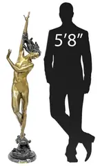 Harriet Whitney Frishmuth, Crest of the Wave, Bronze sculpture on marble base