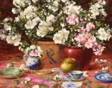 Robert Johnson, Still life with vases of azaleas
