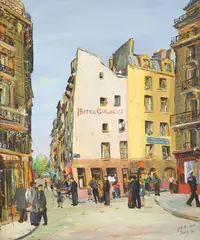 Loïs Mailou Jones, Hotel Colbert - Paris, acrylic on canvas