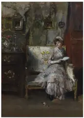 Walter Gay, The Visitor, oil on canvas