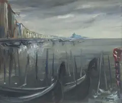 A. Padricelli, Venice, oil on canvas board