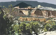 Jane Kammerer Starks, Thousand Lake Mountain, Teasdale, Utah, watercolor and gouache painting on paper