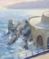 Mario Frixione, Amalfi Coast, oil on canvas
