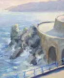 Mario Frixione, Amalfi Coast, oil on canvas