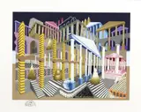 Pedro Friedeberg, El Siglo de Pericles (The Century of Pericles), silkscreen print in colors on paper