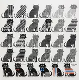 Pedro Friedeberg, Cats of All Nations: Unite!, silkscreen print in colors on paper