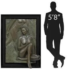 Bill Mack, Illusions, Large framed bonded bronze relief sculpture