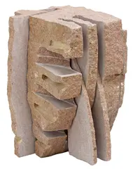 Jesús Moroles, Fragmented Prism, Carved granite abstract sculpture