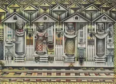 John T. Biggers, Four Seasons, lithograph in colors on paper