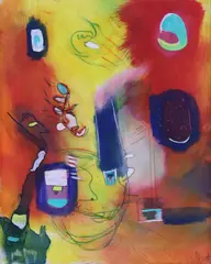 Jeff Barrett, Deconstruction, acrylic and ink on canvas