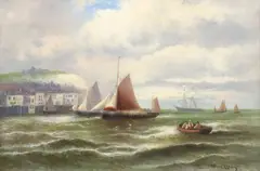 A Fresh Breeze off Scarbore by William Langley, oil on canvas, offered Nov 2024