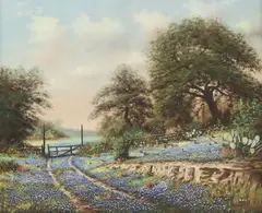 William Robert Thrasher, Texas Bluebonnet Meadow, oil on canvas