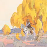 Eric Bowman, Cowboy and His Horse, oil on board