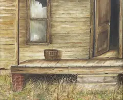 Wanda Kelsey, Abandoned Cabin, acrylic on canvas
