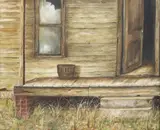 Wanda Kelsey, Abandoned Cabin, acrylic on canvas