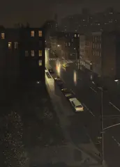 Max Ferguson, Harlem Nocturne/ On the Roof/ Down the Street III/ Nocturnal II, oil on Masonite