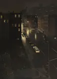 Max Ferguson, Harlem Nocturne/ On the Roof/ Down the Street III/ Nocturnal II, oil on Masonite